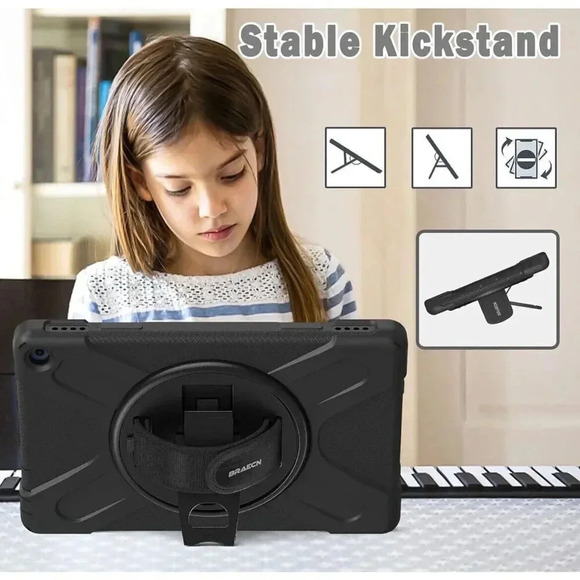 Fire HD 10/HD 10 Plus 11th Generation 2021 Case, Stand Carrying Strap Kids Cover - Picture 6 of 10